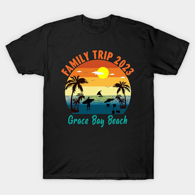 Grace Bay Beach Family trip 2023 Matching Group T-Shirt by Barefaced 